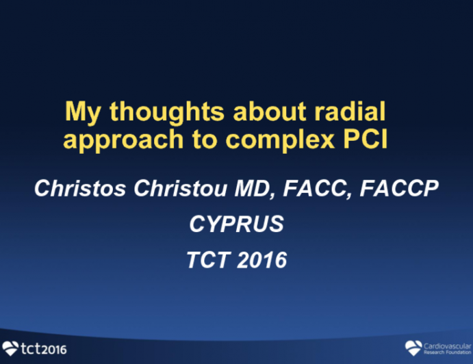 My Thoughts on the Radial Approach in Complex PCI