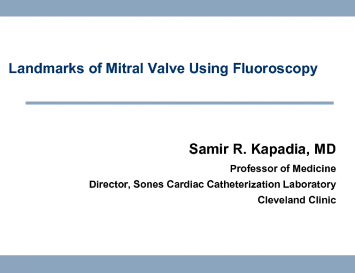 Landmarks of the Mitral Valve Using Fluoroscopy