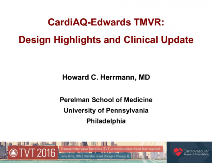 CardiAQ: Design Highlights and Clinical Update