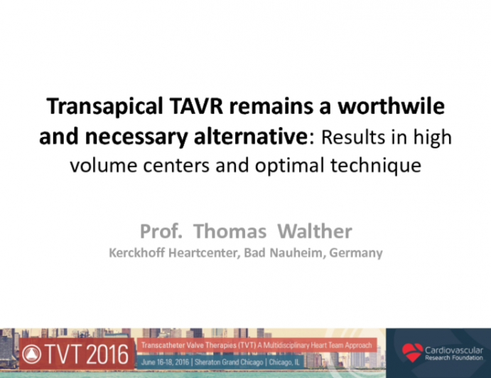 Transapical TAVR Remains a Worthwhile and Necessary Alternative: Results in a High-Volume Center and Optimal Technique