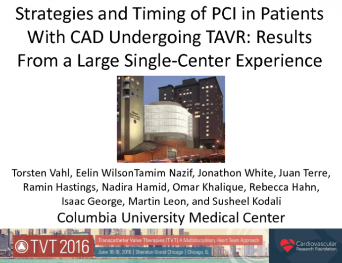 Strategies and Timing of PCI in Patients With CAD Undergoing TAVR: Results From a Large Single-Center Experience