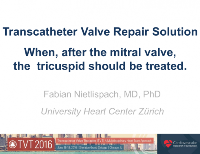 TVT 1177: Transcather Valve Repair Solution- When After the Mitral Valve the Tricuspid Should be Treated