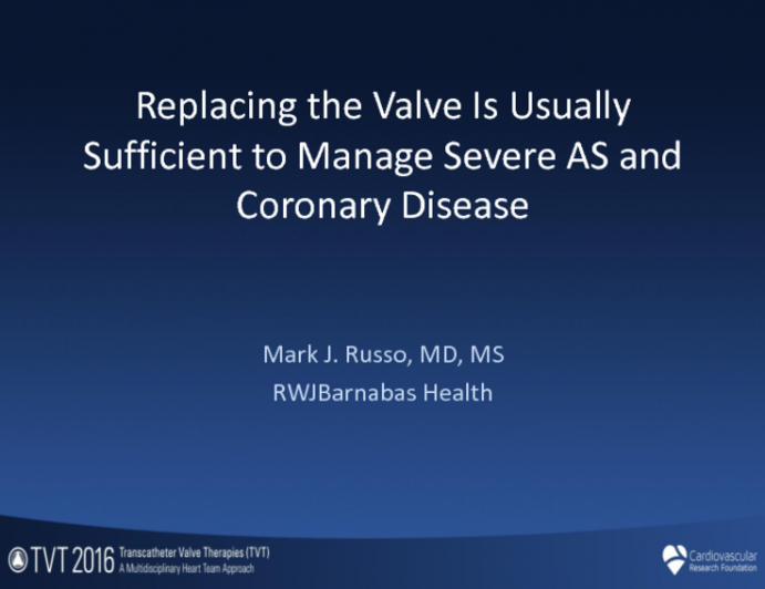 Replacing the Valve Is Usually Sufficient to Manage Severe AS and Coronary Disease