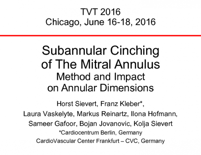 Subannular Cinching of the Mitral Annulus: Method and Impact on Annular Dimensions