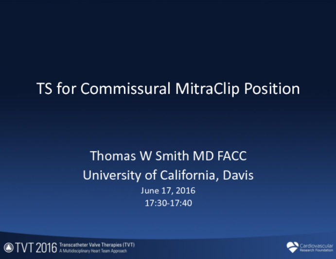 TS for Commissural MitraClip Position