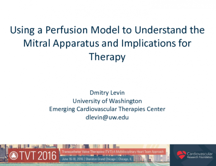 Using a Perfusion Model to Understand the Mitral Apparatus and Implications for Therapy