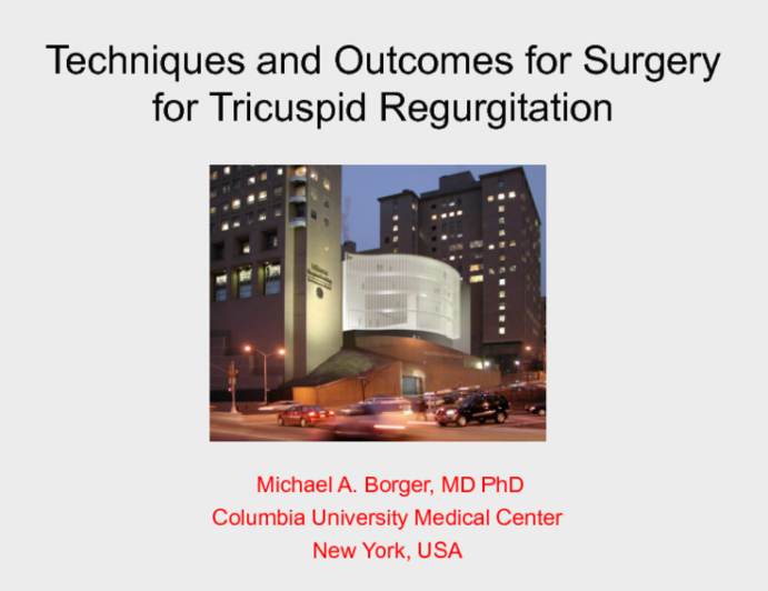 Technique and Outcomes of Surgery for Tricuspid Regurgitation