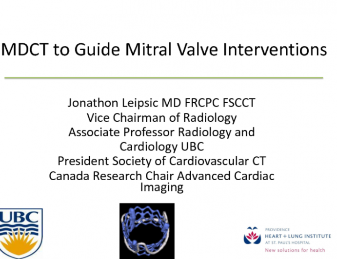 MDCT Prior to Transcatheter Mitral Intervention: Translating CT Imaging to Therapeutic Decision Making