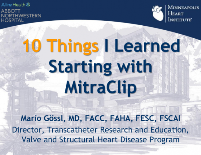 Ten Things I Learned Starting With MitraClip