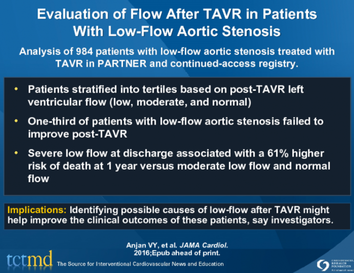 Evaluation of Flow After TAVR in PatientsWith Low-Flow Aortic Stenosis