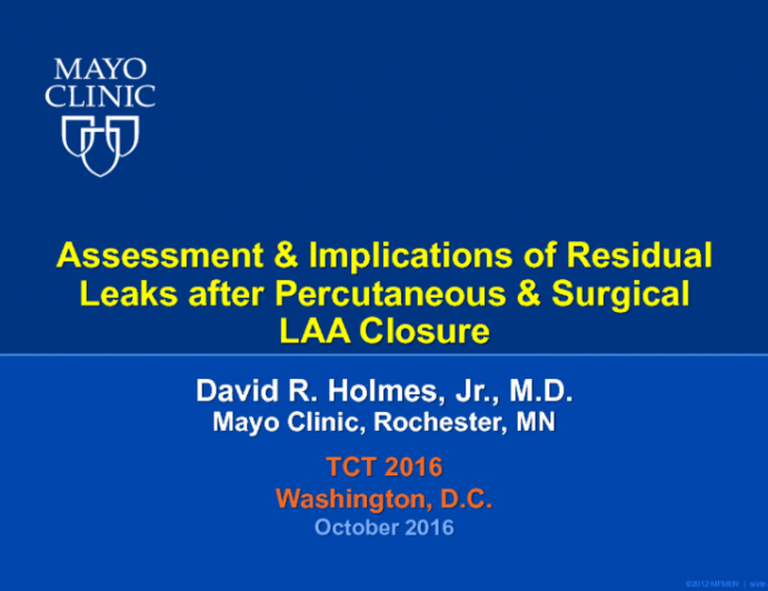 Assessment and Implications of Residual Leaks After Percutaneous and Surgical LAA Closure