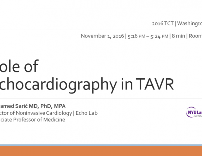 Role of Echocardiography in TAVR