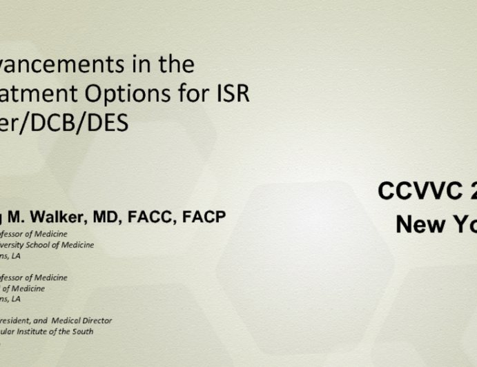 Advancements in the Treatment Options for ISRLaser, DCB, DES