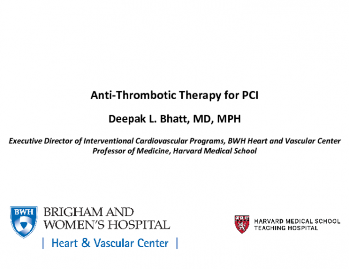 Anti-Thrombotic Therapy for PCI