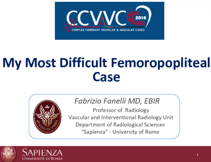 My Most Difficult Femoropopliteal Case