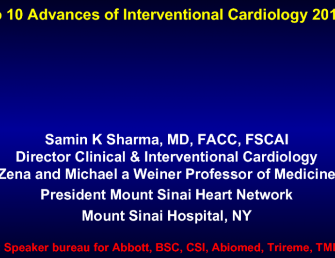Top 10 Advances of Interventional Cardiology 2015