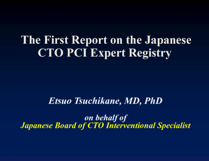 The First Report on the Japanese CTO PCI Expert Registry