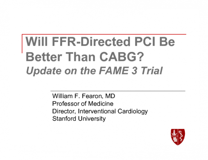 Will FFR-Directed PCI Be Better Than CABG? Update on the FAME 3 trial