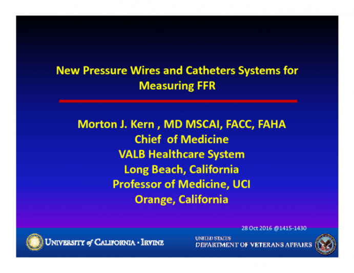 New Pressure Wires and Catheters Systems for Measuring FFR