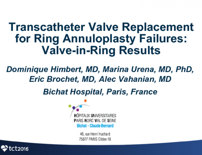 Transcatheter Valve Replacement for Ring Annuloplasty Failures: Valve-in-Ring Results