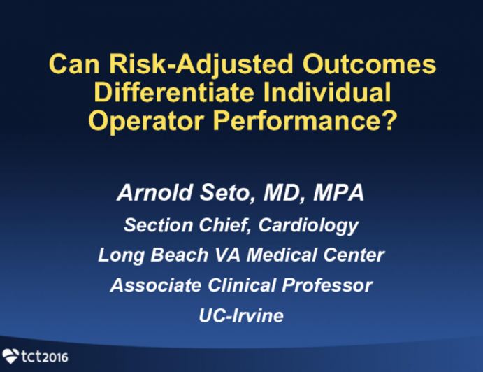 Can Risk-Adjusted Outcomes Differentiate Individual Operator Performance?