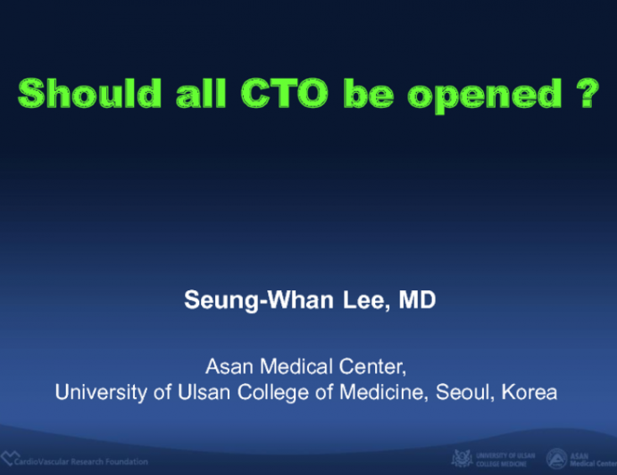 Should Every CTO Be Opened? From the IRIS-CTO Registry to the Randomized (DECISION-CTO Trial)