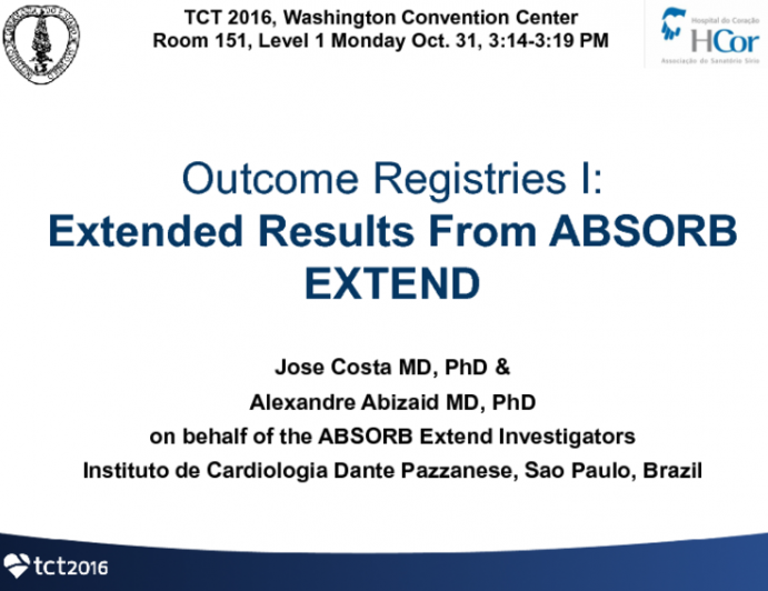 Outcome Registries I: Extended Results From ABSORB EXTEND