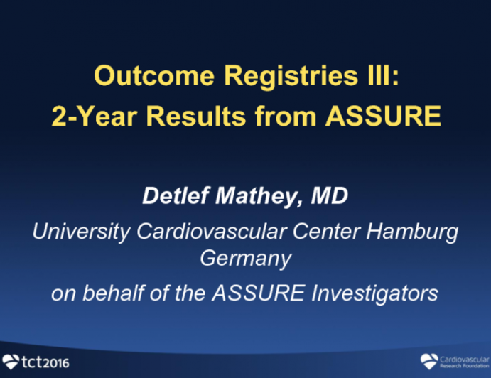 Outcome Registries III: 2-Year Results From ASSURE