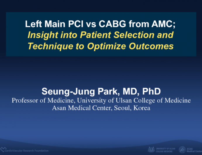 Left Main PCI vs CABG From the Asan Medical Center: Insights Into Patient Selection and Technique to Optimize Outcomes