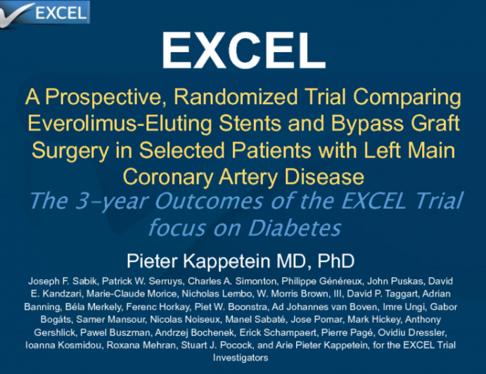 EXCEL Outcomes in Diabetic and Non-diabetic Patients