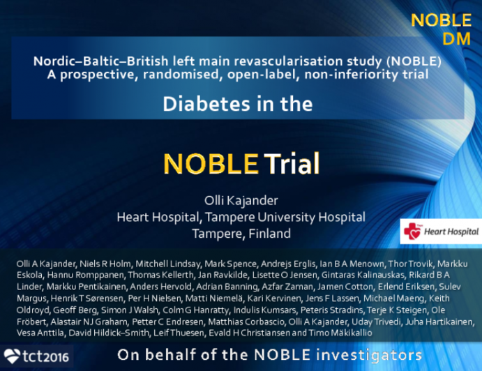 Diabetes in the NOBLE Trial