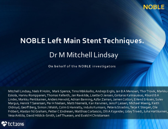 NOBLE Left main Bifurcation Stent Techniques