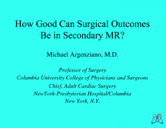 How Good Can Surgical Outcomes Be in Secondary MR?