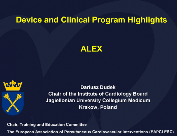 Device Specifications and Clinical Program Update: Alex