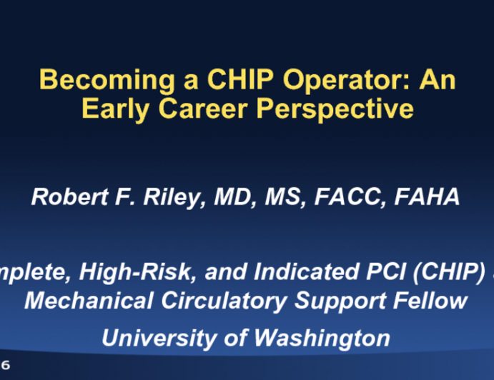 Flash Perspective: The Best Way to Become a (New) CHIP Operator: When, Where, How, and Why to Train: An Early Career Perspective - A Dedicated Fellowship Is Necessary for New Trainees to Get Into the CHIP Space!