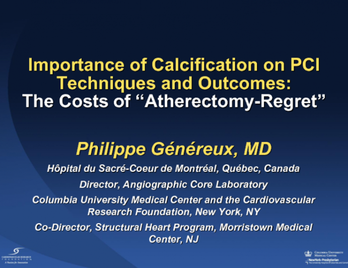Importance of Calcification on PCI Techniques and Outcomes: The Costs of “Atherectomy-Regret”