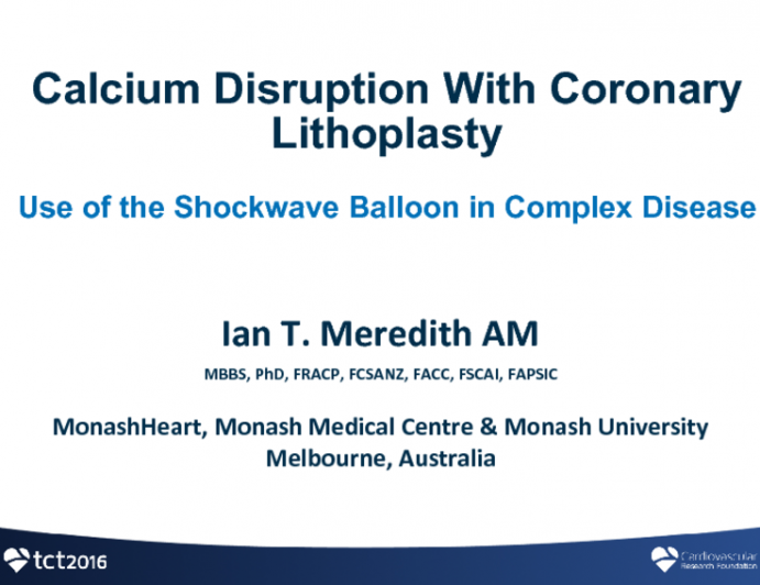 Calcium Disruption With Coronary Lithoplasty. Use of the SHOCKWAVE Balloon in Complex Disease