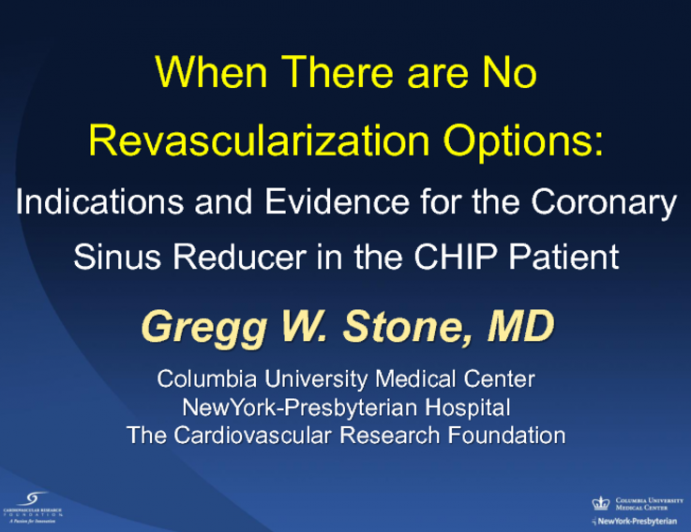 When There Are No Revascularization Options: Indications and Evidence for the Coronary Sinus Reducer in the CHIP Patient