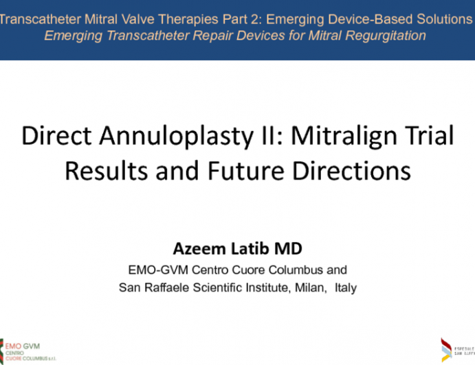 Direct Annuloplasty II: Mitralign Trial Results and Future Directions
