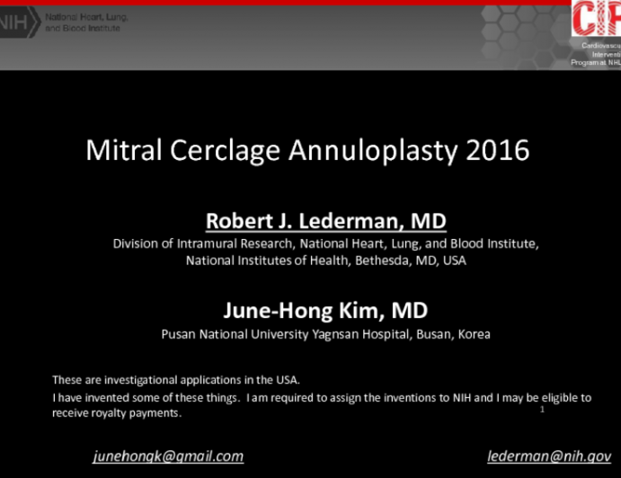 Indirect Annuloplasty via the Coronary Sinus II: Mitral Cerclage