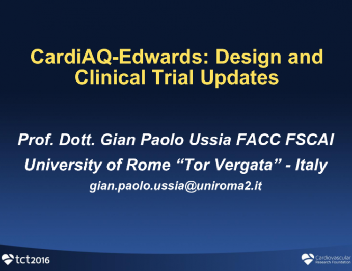 CardiAQ: Design and Clinical Trial Updates