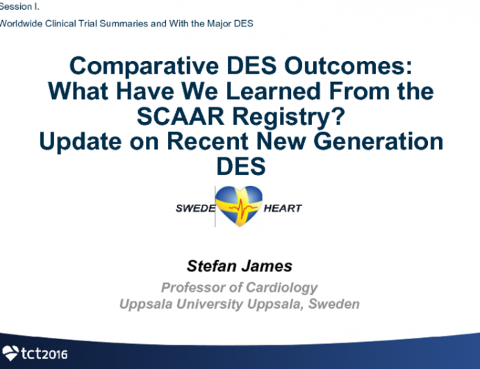Comparative DES Outcomes: What Have We Learned From the SCAAR Registry? Update on Recent New Generation DES
