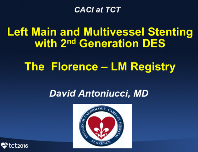 Left Main and MVD Stenting With Second Generation DES: The Florence Registry