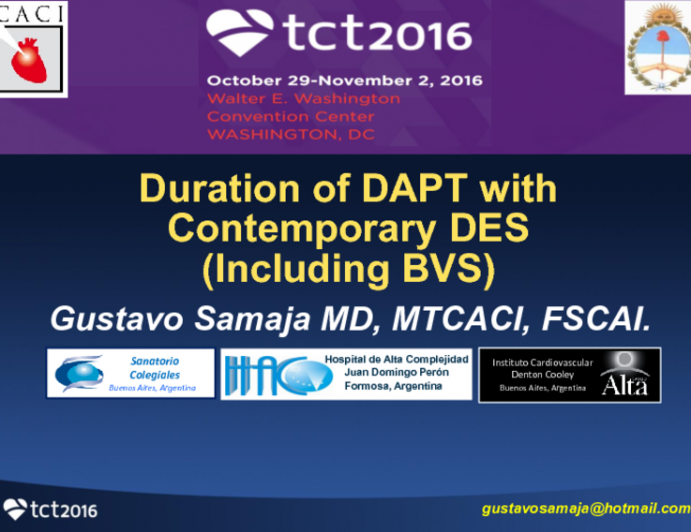 Duration of DAPT Therapy With Contemporary DES (Including BVS)