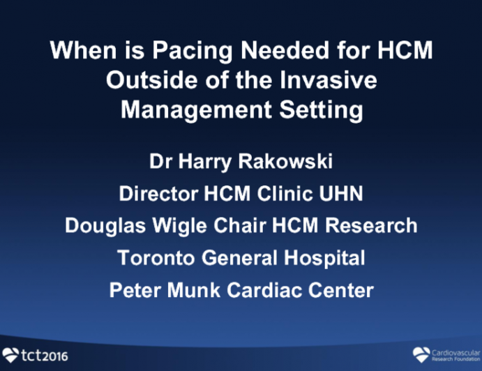 When Is Pacing Needed in HCM Outside Invasive Management Settings