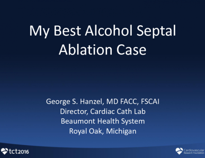 My Best Alcohol Septal Ablation Case