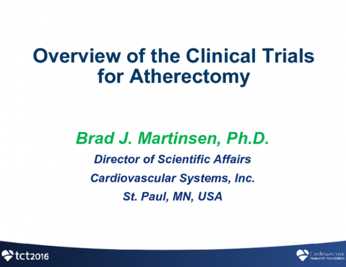 Overview of the Clinical Trials for Atherectomy