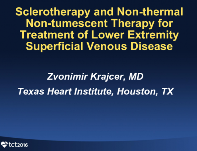 Sclerotherapy and Non-Thermal Non-Tumescent Therapies for Treatment of Lower Extremity Superficial Venous Disease