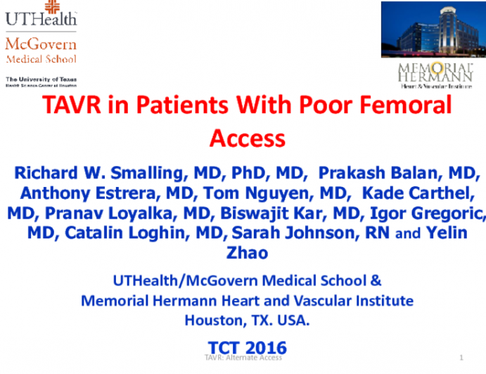 TAVR in Patients With Poor Femoral Access