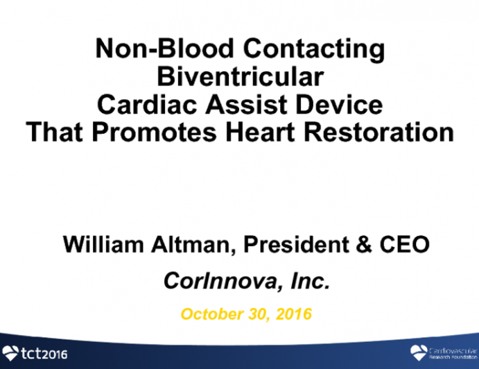 Non-blood Contacting Cardiac Assist Device for Heart Failure Patients (CorInnova)